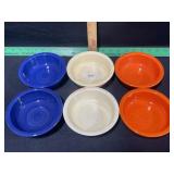 VINTAGE FIESTAWARE 5 1/2 INCH BOWLS ASSORTED