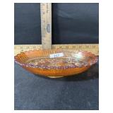 CARNIVAL GLASS IMPERIAL WINDMILL  8 1/2 INCH OVAL