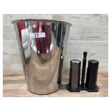 Stainless trash can and set of electric salt and