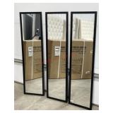 3- Black frame wall mirrors  14x50