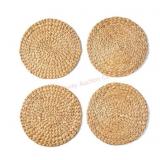 Two 4-Packs Natural Handwoven Water Hyacinth Place