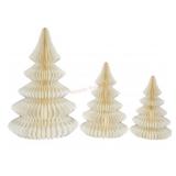 Honeycomb Trees, Ivory, Set of 3