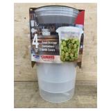 3 Cambro 4 Qt Food Storage Containers