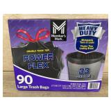 90 Large Trash Bags, Heavy Duty, 33 Gal