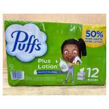 Puffs Plus Lotion Facial Tissues, 12 Boxes