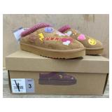 Girls' Embroidered Slippers, Size 3