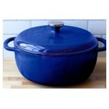 Lodge 6qt Cast Iron Enamel Dutch Oven, Blue
