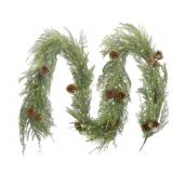 9´ Pre-Lit Cypress Garland with Pinecones