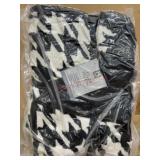 Cozy Knit Throw with Black and White Design