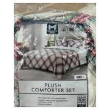 Plaid Plush Comforter Set, Full/Queen