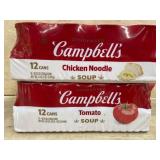 Campbell's Chicken Noodle and Tomato Soup