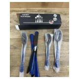 Blue Handle Flatware Set in Box