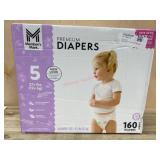 Size 5 Premium Diapers, 160 Count