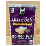 12-Pack of Ultra Soft Premium Facial Tissue