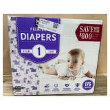 Premium Diapers, Size 1, 176 Count