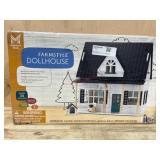 Farm-Style Wooden Dollhouse for Assembly