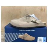 Women's Suede Clog with Leather Upper