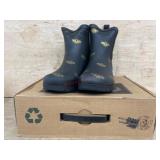 Black Bee-Printed Ladies Rain Boots
