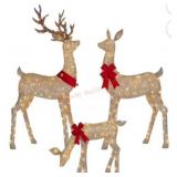 Pre-Lit Animated Deer Family, Set of 3