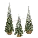 Pre-Lit Frosted Tree Topiaries, Set of 3