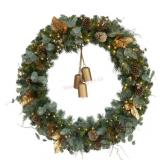 48' Pre-Lit Holiday Wreath with Bells