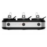 Chefman Stainless Steel Triple Slow Cooker &