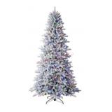 9' Pre-Lit Flocked Aspen Christmas Tree