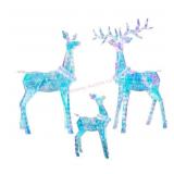Pre-Lit Prismatic Deer Family, Set of 3