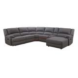 Fletcher 6-Piece Fabric Reclining Sectional, Grey