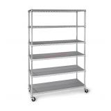 6-Tier Heavy Duty Wire Shelving, 47.75' W x 18' D