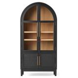 Black Enzo Storage Cabinet, Missing Handles, Bad