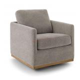 Modern Classic Fabric Swivel Chair, Grey