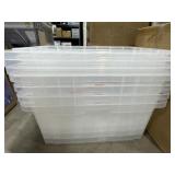 4 clear totes with lids