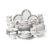 53-Piece Porcelain Holiday Entertainer Set,
