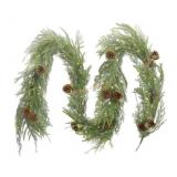 9' Pre-Lit Cypress Garland with Pinecones