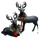 Resin Deer Dï¿½cor, Set of 2, Damaged