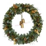 48ï¿½ Pre-Lit Holiday Wreath w/ Bells