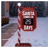 Pre lit Santa countdown sign