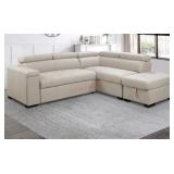 Zion Fabric Storage Sectional With Pullout Bed