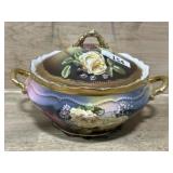 ROYAL AUSTRIA HAND PAINTED 2 HLD DISH