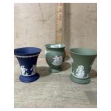 WEDGEWOOD CHINA VASES 3 QTY