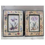 2- 16x12 Floral frames with iris prints