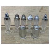 DEPRESSION GLASS CRYSTAL SHAKERS 8 QTY