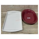 longaberger tray and oval dish