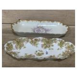 CHINA CELERY DISHES PAIR