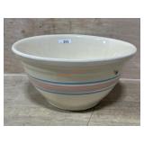 MCCOY POTTERY  LARGE STRIPED BOWL SIDE FLAW # 12