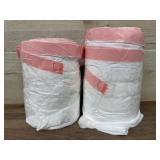 Two Rolls of White Trash Bags with Pink Trim
