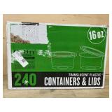 240 Translucent Plastic Containers and Lids