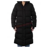 Long Black Puffer Coat with Hood