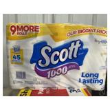 45 rolls scott bath tissue